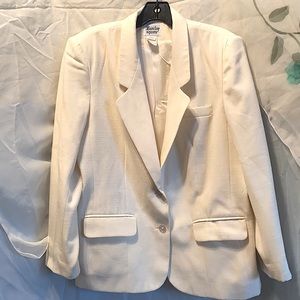 BARCLAY SQUARE WHITE SINGLE BREASTED BLAZER SZ 14